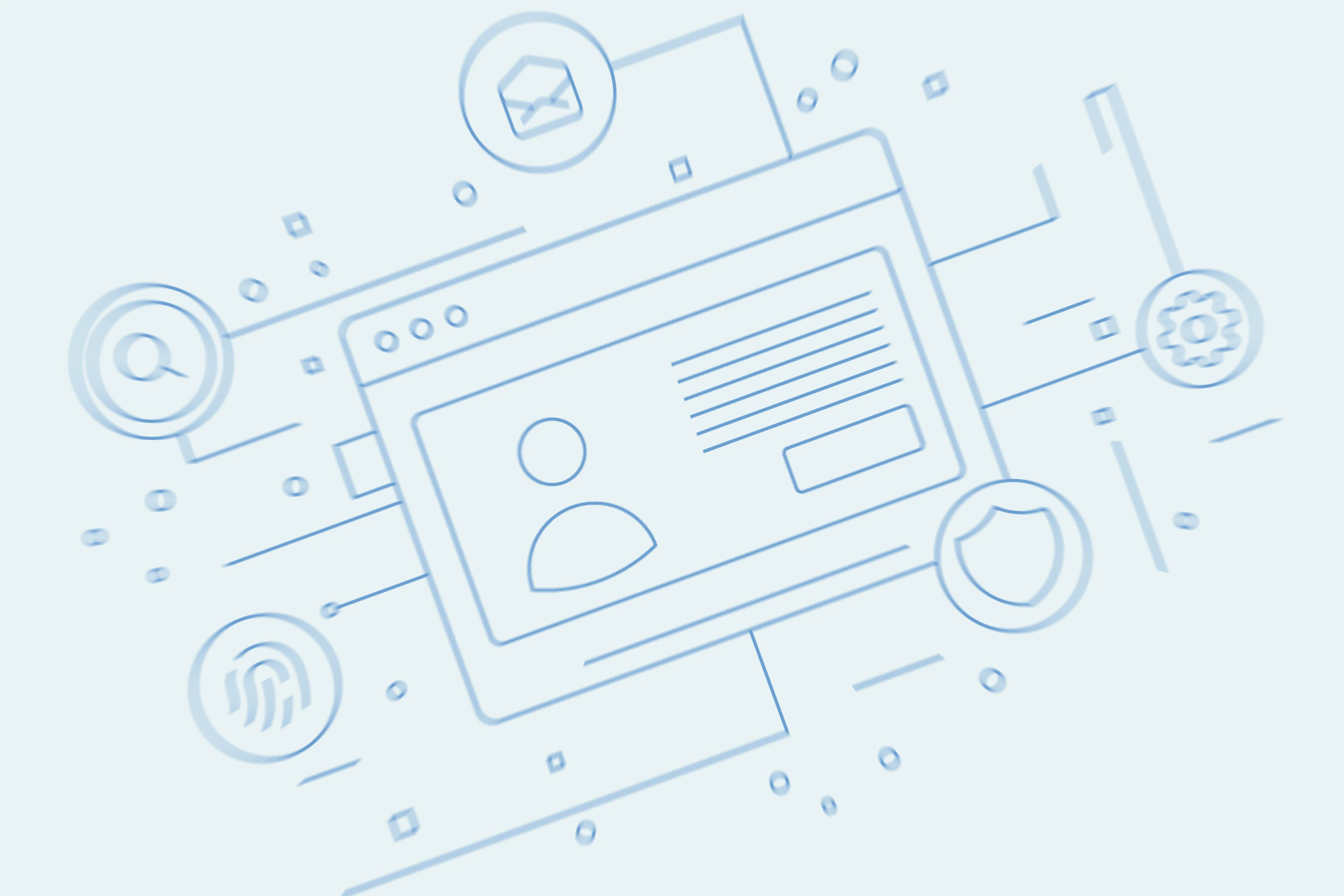 Background photo with big fingerprint graphic.