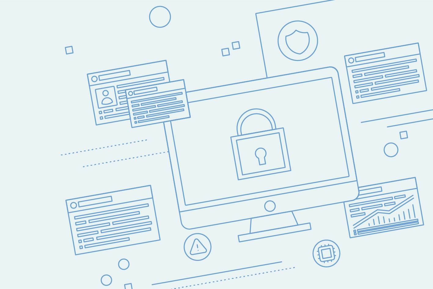 Background photo with big fingerprint graphic.