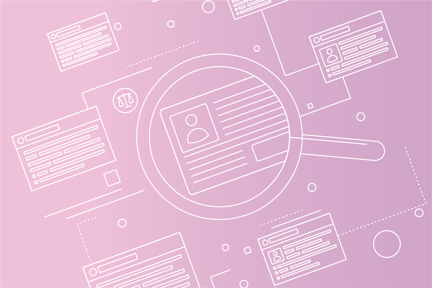 Background photo with big fingerprint graphic.