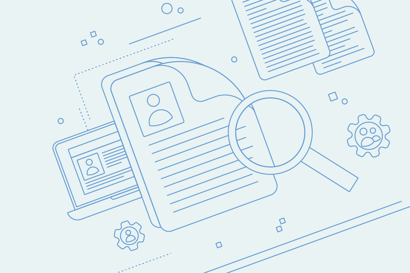 Background photo with big fingerprint graphic.